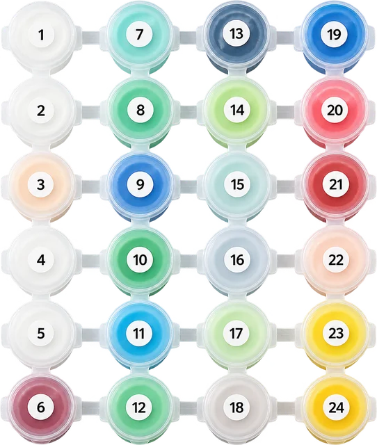 24 acrylic paints
